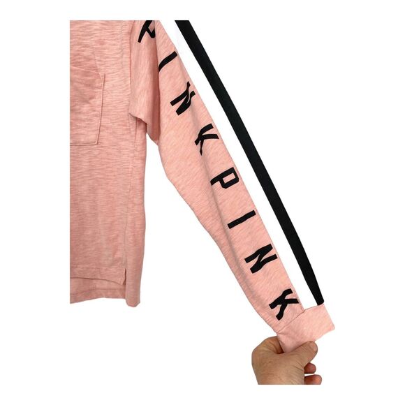 VICTORIAS SECRET PINK STORE PULLOVER T SHIRT HOODIE LARGE LONG SLEEVES L - Picture 2 of 5